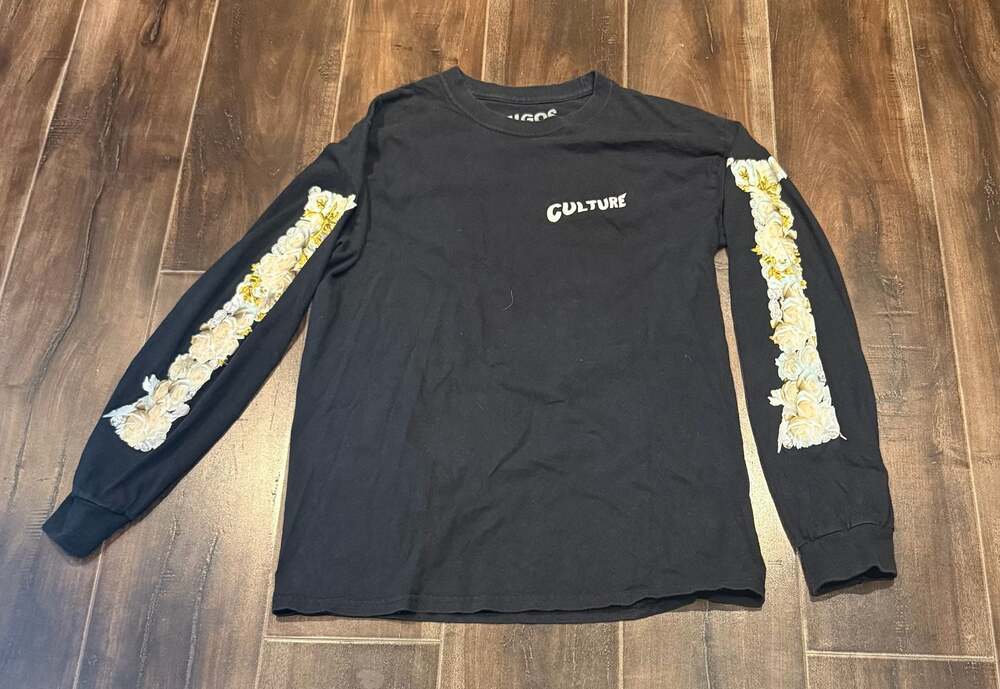 Migos Culture II Long-Sleeve Shirt with Floral Arm Detail